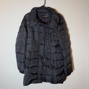 Sam Edelman‎ Women's Black Studded Puffer Coat Jacket Size L Winter